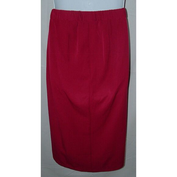 CATHERINES Plus Sz 0X Church Office Elastic Comfort Waist Studded Lined Skirt - Picture 4 of 5